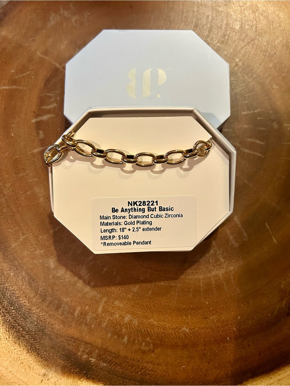 Bomb Party | April 2025 | Be Anything But Basic | Gold Necklace | NIB - Picture 2 of 2